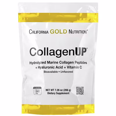 كاليفورنيا غولد نيوتريشن, collagenup®، بيبتيدات كولاجين بحرية متحللة مع حمض الهيالورونيك وفيتامين ج، بدون نكهات، 7.26 أونصات (206 جم) كاليفورنيا غولد نيوتريشن, collagenup®، بيبتيدات كولاجين بحرية متحللة مع حمض الهيالورونيك وفيتامين ج، بدون نكهات، 7.26 أونصات (206 جم)