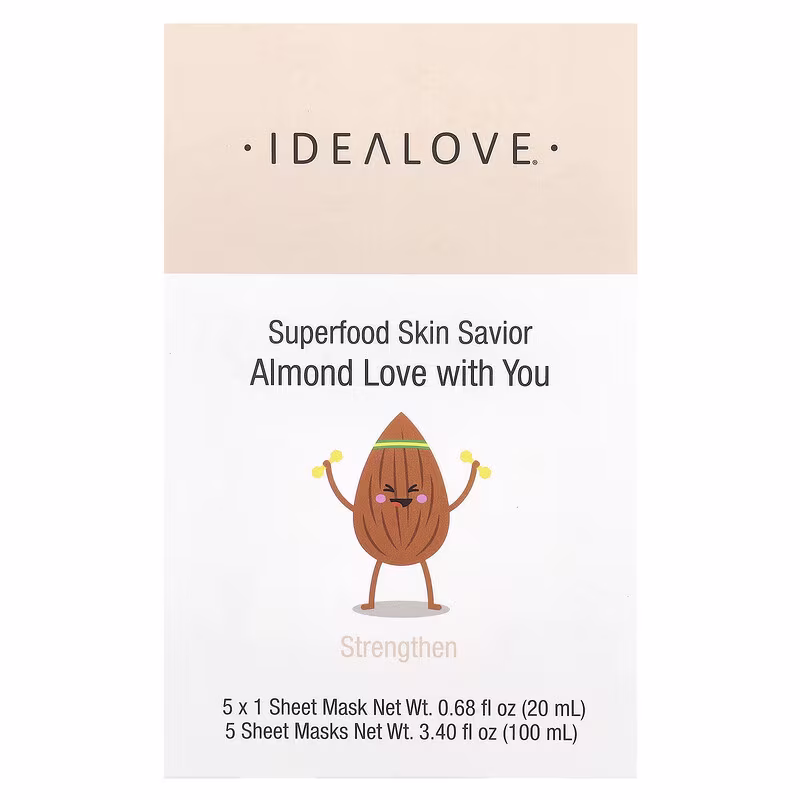 أيديلاف, قناع skin savior منقذ البشرة بالأغذية فائقة القيمة الغذائية، almond love with you، 5 أقنعة تجميل ورقية، 0.68 أونصة سائلة (20 مل) لكل قناع أيديلاف, قناع skin savior منقذ البشرة بالأغذية فائقة القيمة الغذائية، almond love with you، 5 أقنعة تجميل ورقية، 0.68 أونصة سائلة (20 مل) لكل قناع